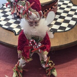 Mark Roberts Red and White Holiday Elf Figurine